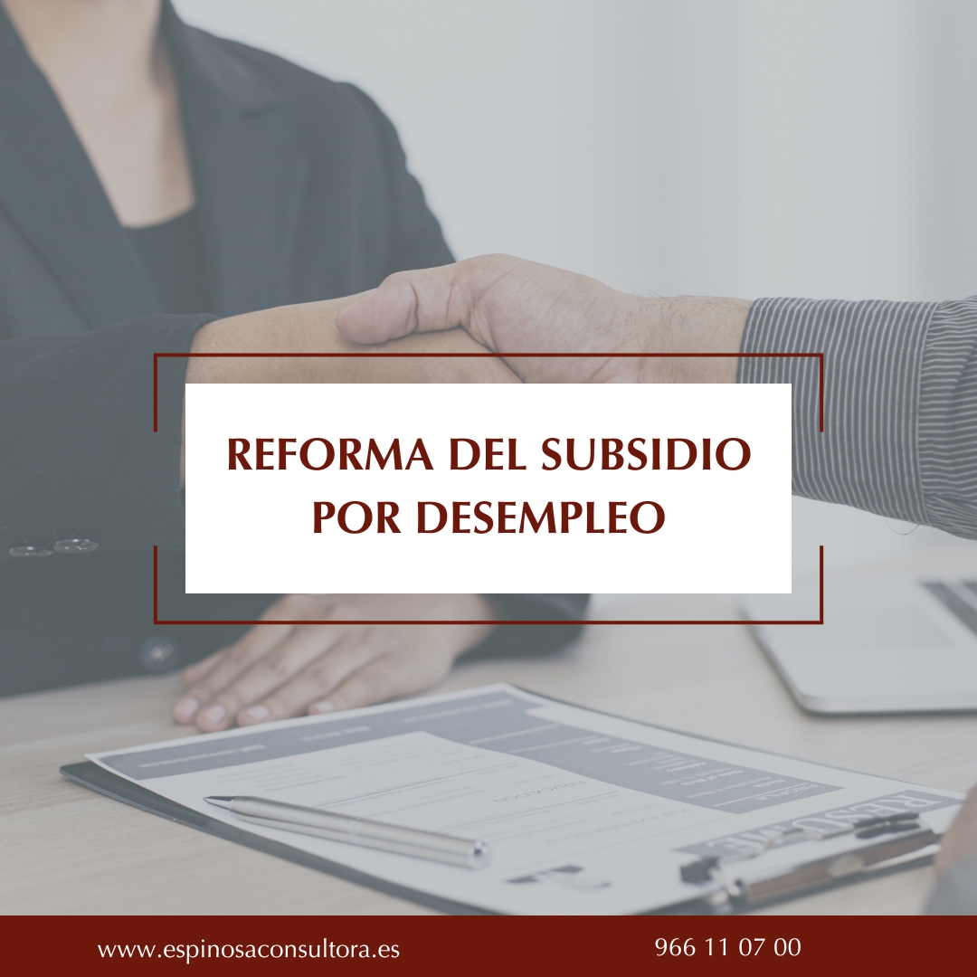 REFORMA DEL SUBSIDIO POR DESEMPLEO - Consultoría Elche